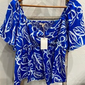 NWT Skies are Blue flutter sleeve blouse, sz L
